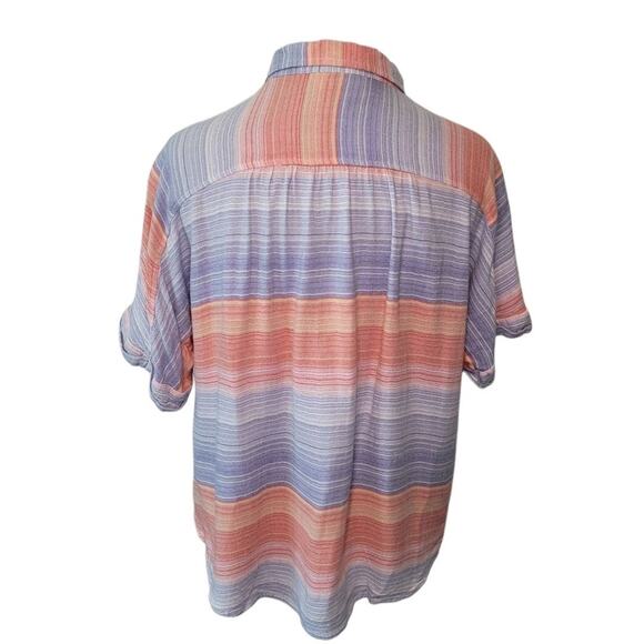 Universal Thread Women’s Button-Up Shirt – Size L – Orange & Blue – GUC Boxy Fit - Picture 2 of 7
